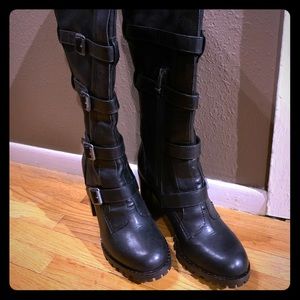Black Heeled Tall Boots